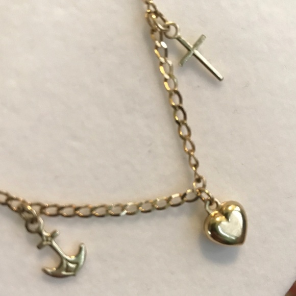 👑✅PRICE FIRM✅ Genuine 14k Solid Gold 3 Charm Bracelet - Picture 3 of 10